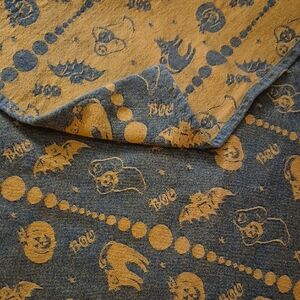 Halloween Themed Black  And  Orange Tablecloth